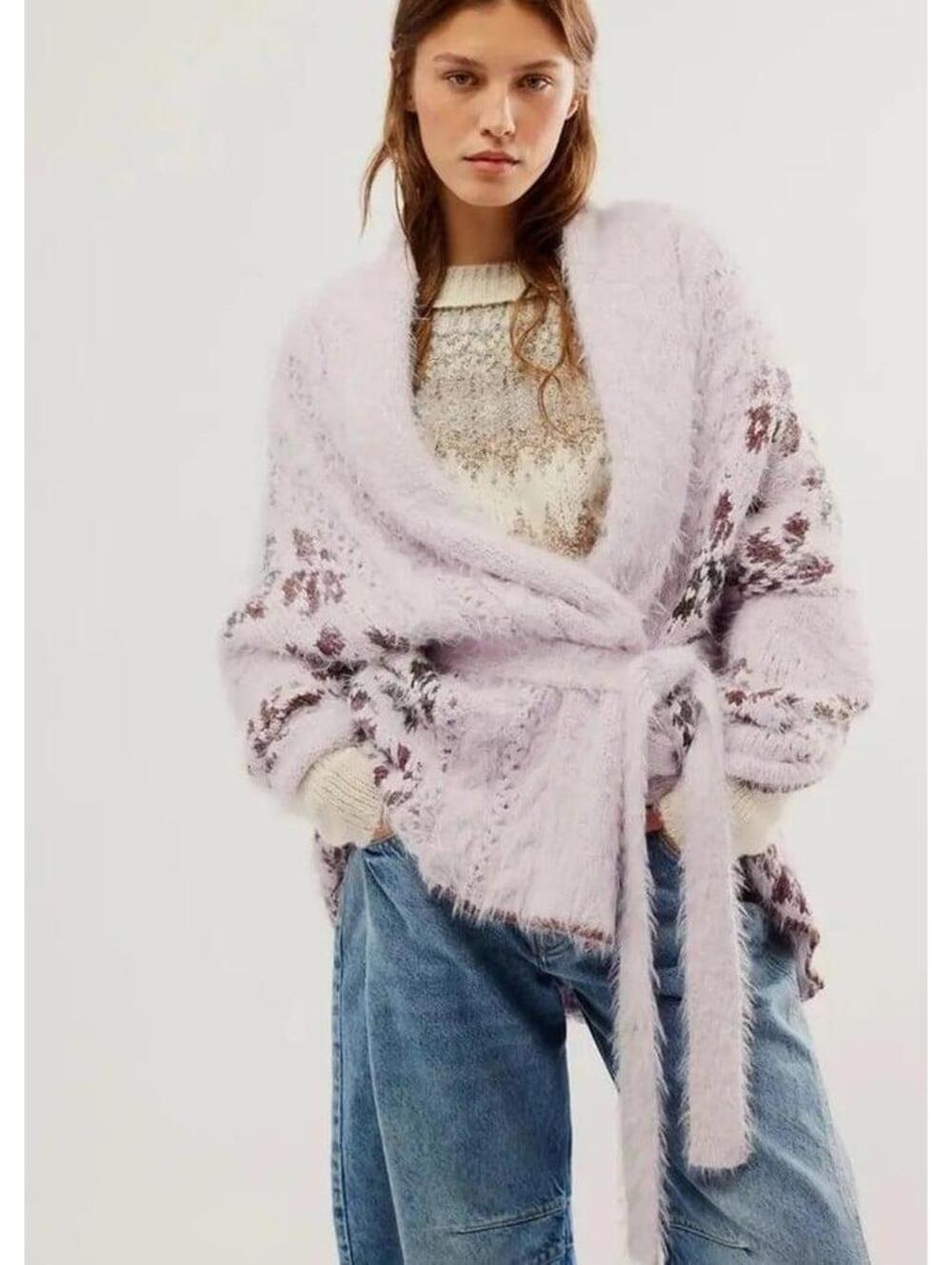 Free People Cable Mix Cardi